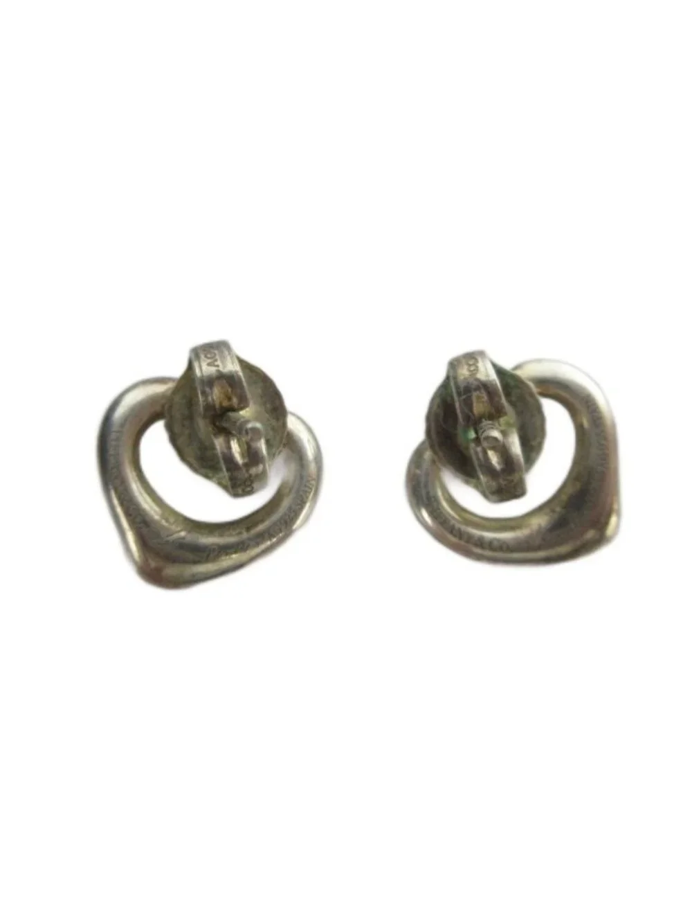 Tiffany & Co Open Heart Earrings Logo Back